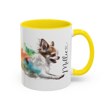 Chihuahua #3 Paint Colourful Personalised Accent Mugs, 11oz