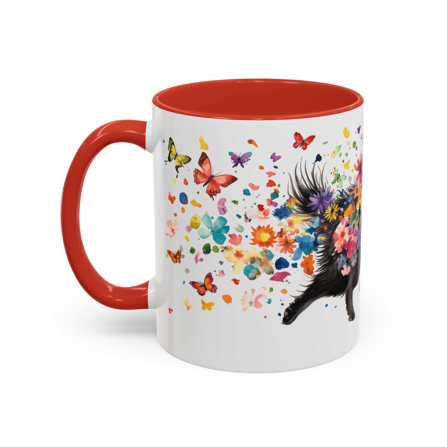 Keeshond #4 Personalized Accent Mugs, 11oz