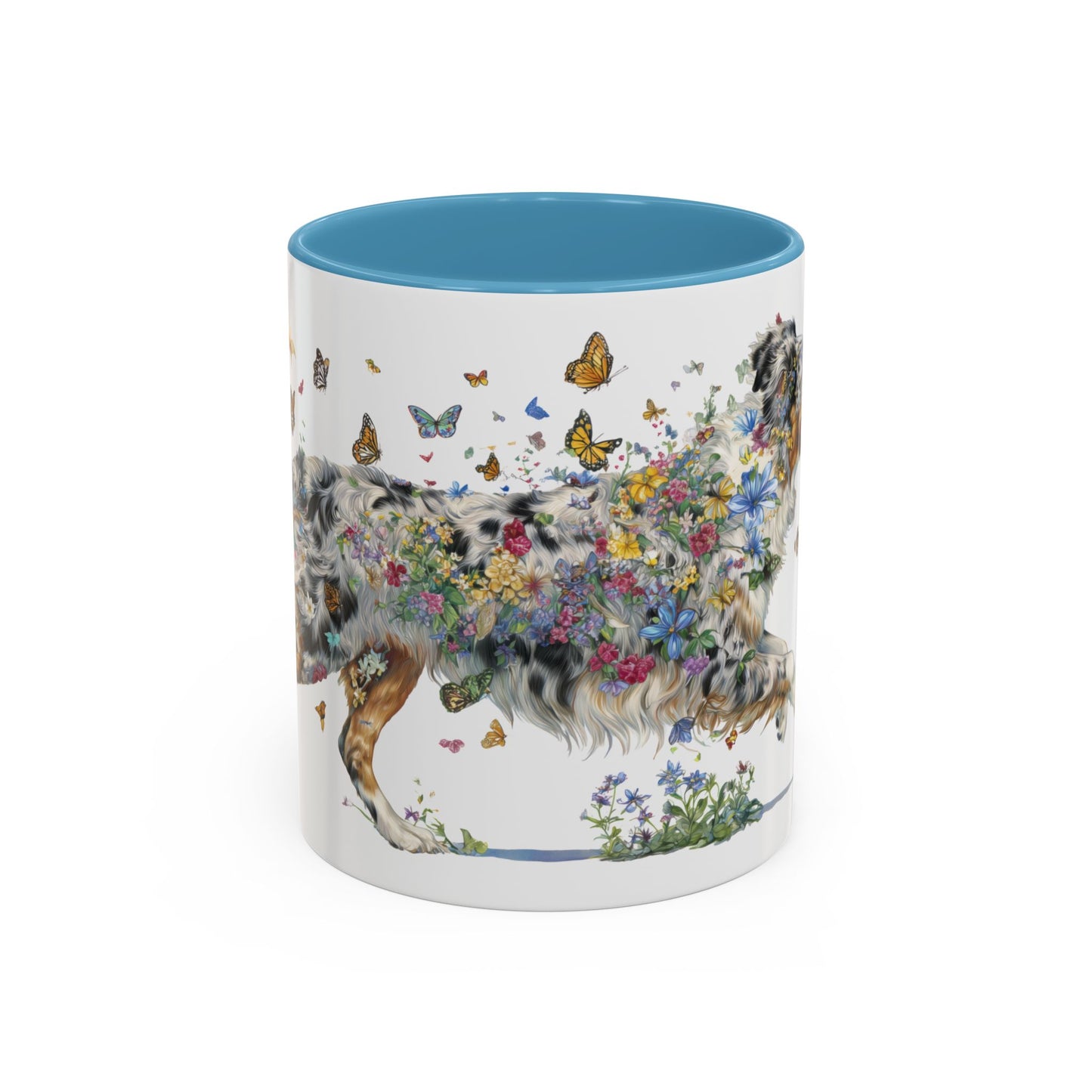 Australian Shepherd (Docked) Blue Merle Personalized Accent Mugs, 11oz