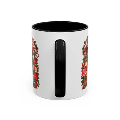 Labrador #4 Merry Christmas, personalised accent colour 11oz mug