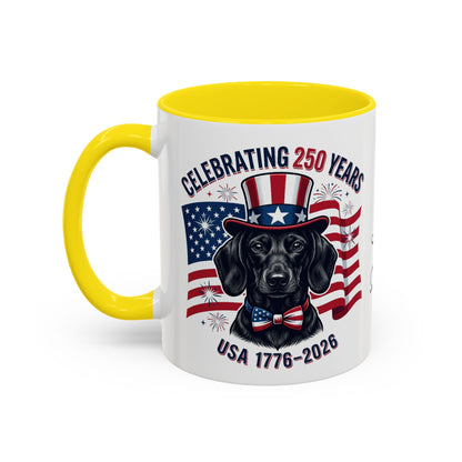 Dachshund #1 - 250th Celebration Personalised  Accent Mugs, 11oz & 15oz