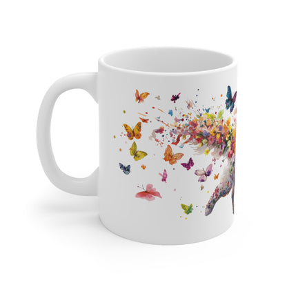 Samoyed Personalized Butterfly white Mug, 11oz