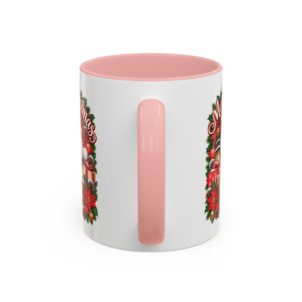 Poodle #4 Merry Christmas, personalised accent colour 11oz mug