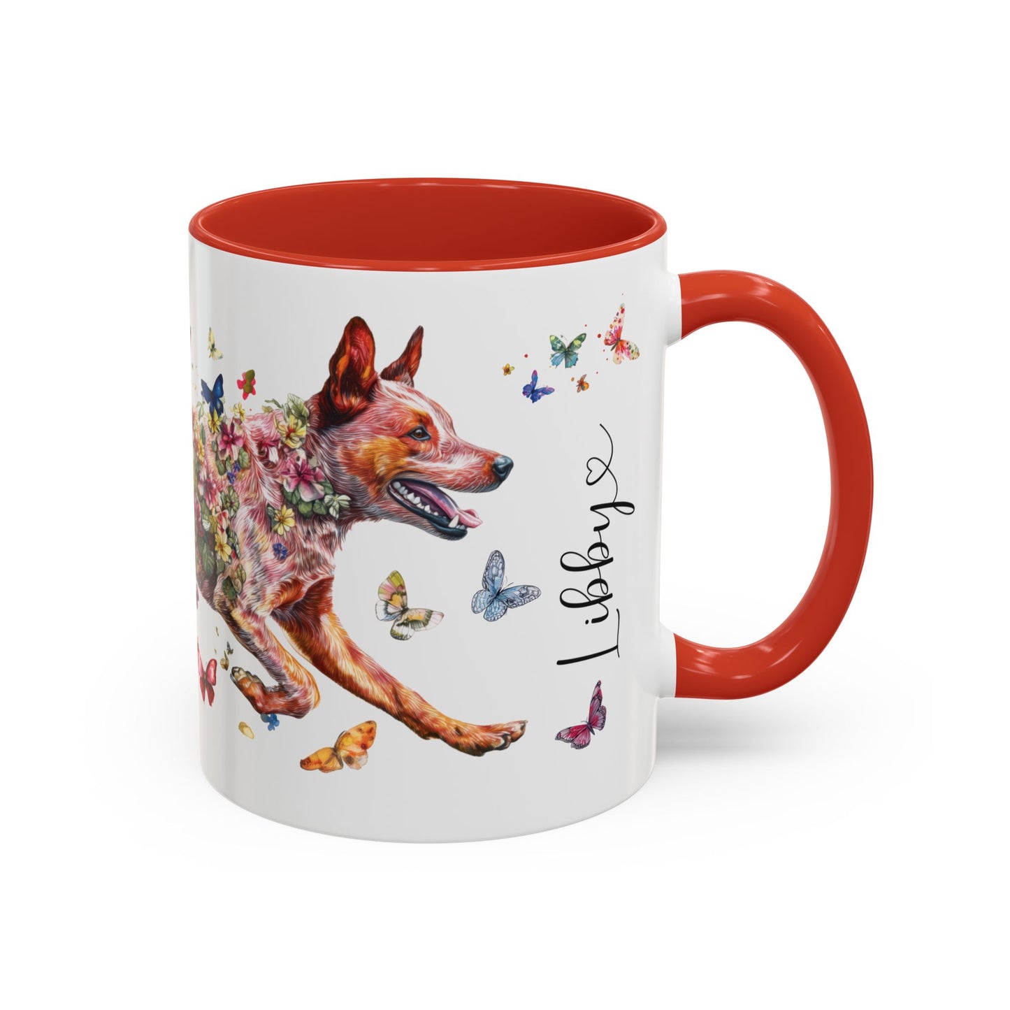 Red Heeler (Cattle dog) Personalized Accent Mugs, 11oz