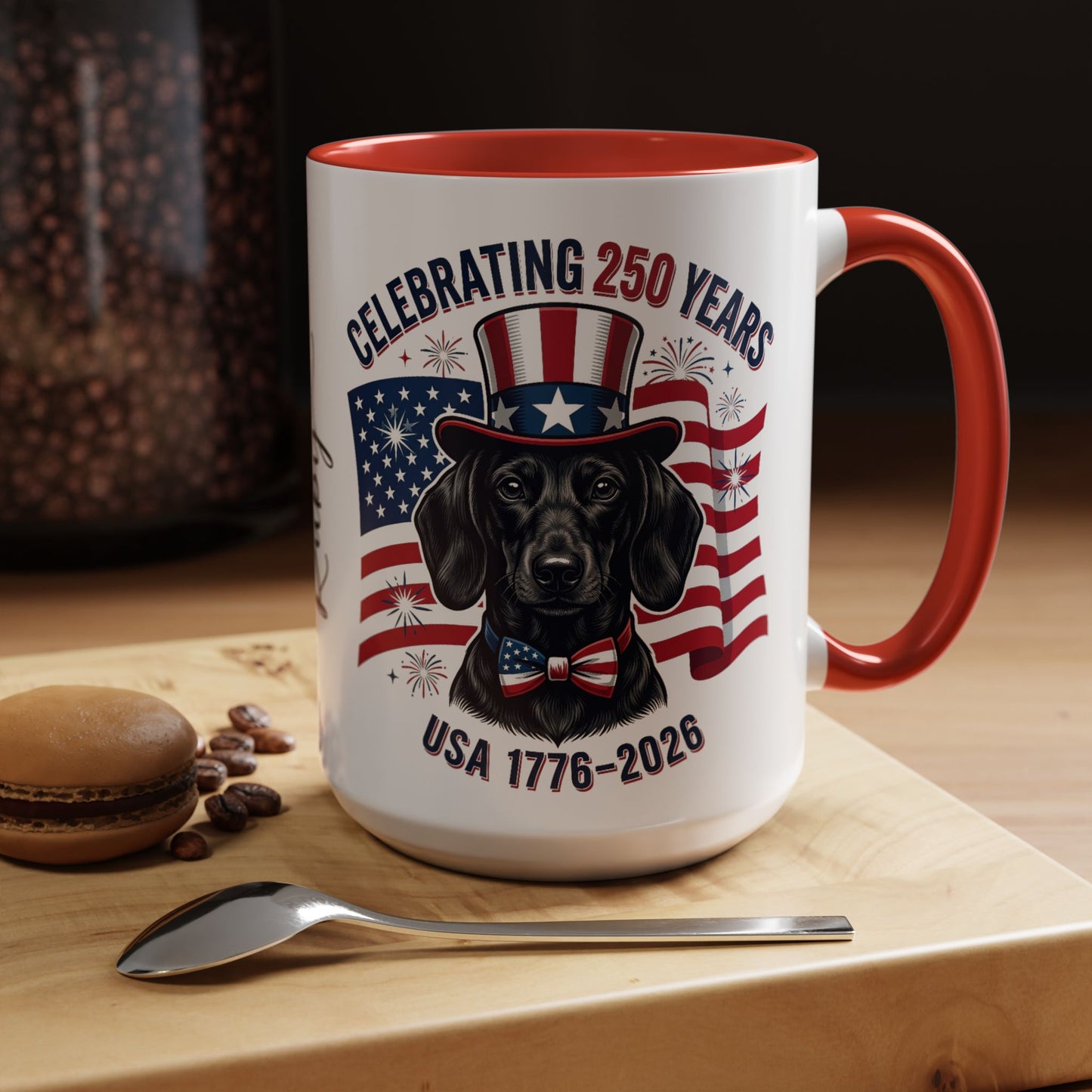 Dachshund #1 - 250th Celebration Personalised  Accent Mugs, 11oz & 15oz