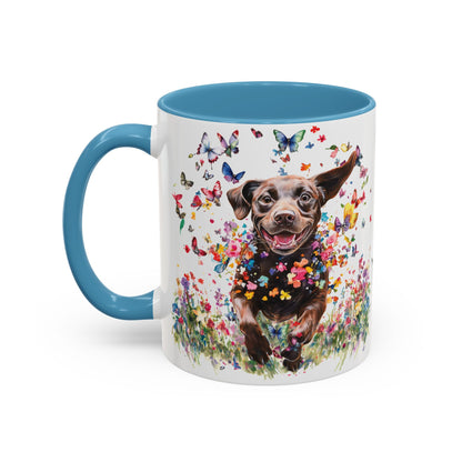 Chocolate Labrador #2 Personalized Accent Mugs, 11oz