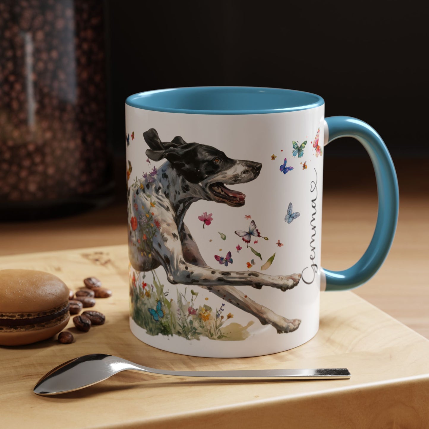 English Pointer #1  Personalized Accent Mugs, 11oz