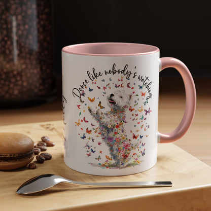 West Highland Terrier "Dance like nobody's watching" personalized colourful Mugs, 11oz