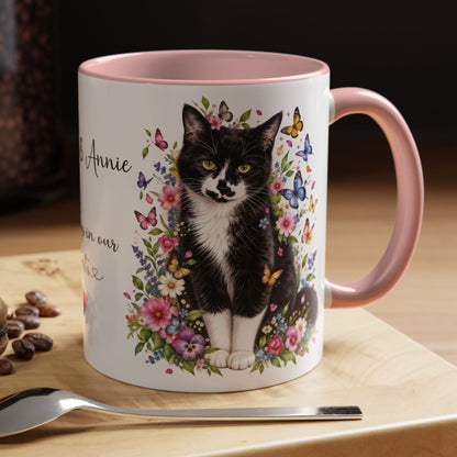 DUO (2 pets) - ANY DESIGN Floral Personalized Accent Mugs, 11oz