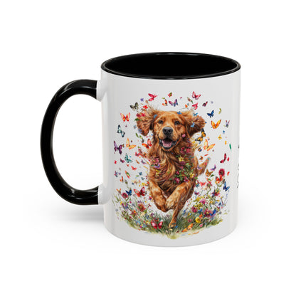 Red Golden Retriever Personalized Accent Mugs, 11oz