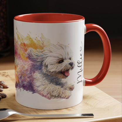Shih Tzu Colourful Personalised Accent Mugs, 11oz