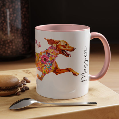 Vizsla Personalized Colorful Accent Mugs, 11oz