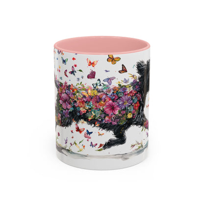 Labradoodle/Groodle #2 floral Personalized Accent Mugs, 11oz