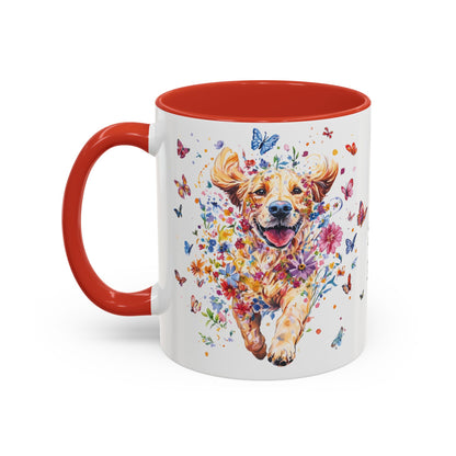 Golden Retriever #3 Personalized Accent Mugs, 11oz