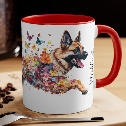 German Shepherd Colorful Accent Mugs, 11oz