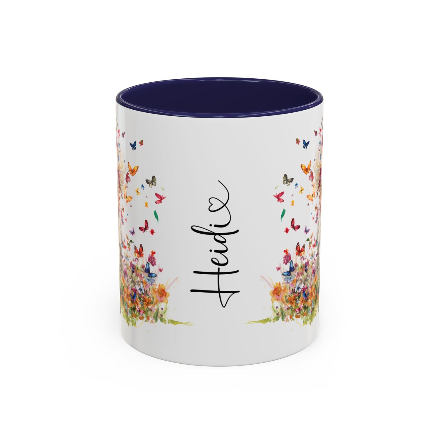 Poodle Butterfly Personalized Accent Mugs, 11oz