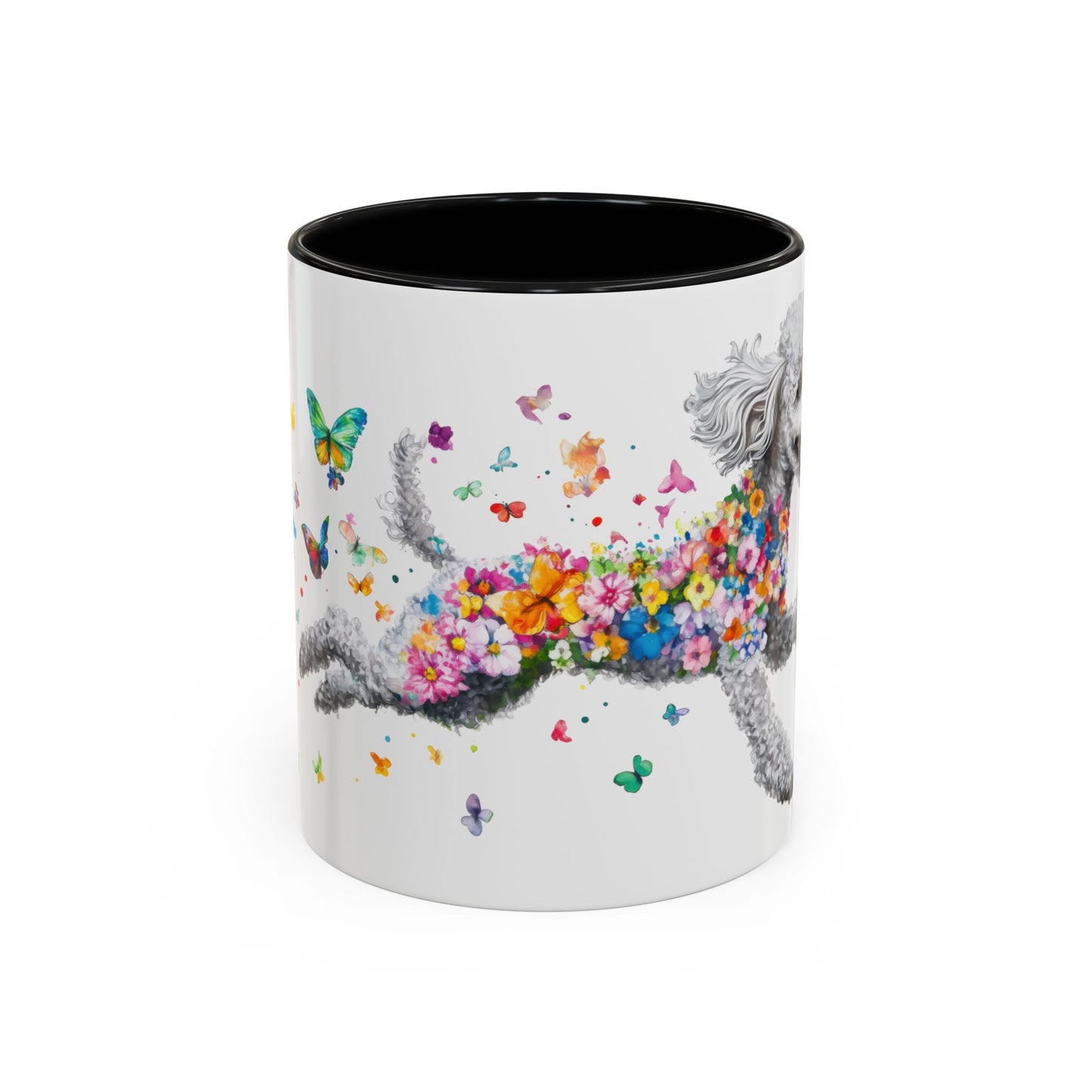 Poodle, Silver Personalized Accent Mugs, 11oz