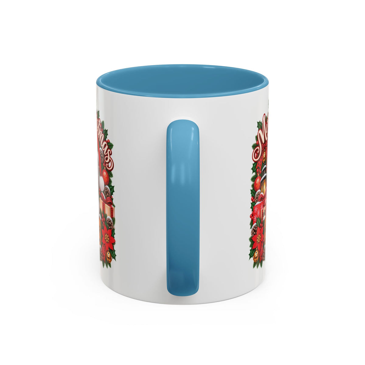 Poodle #4 Merry Christmas, personalised accent colour 11oz mug