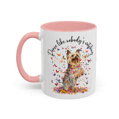 Silky Terrier "Dance like nobody's watching" personalized colourful Mugs, 11oz