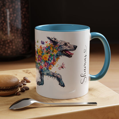 Irish Wolfhound Personalized Accent Mugs, 11oz