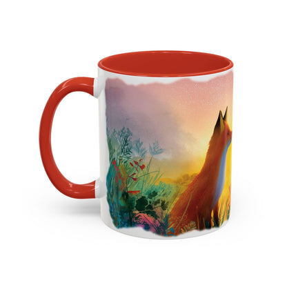 Fox Sunrise #1 Personalized Accent Mugs, 11oz