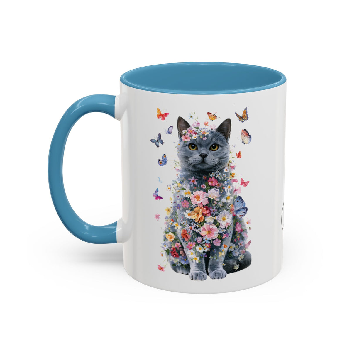 British Blue Cat #1 Personalized Accent Mugs, 11oz