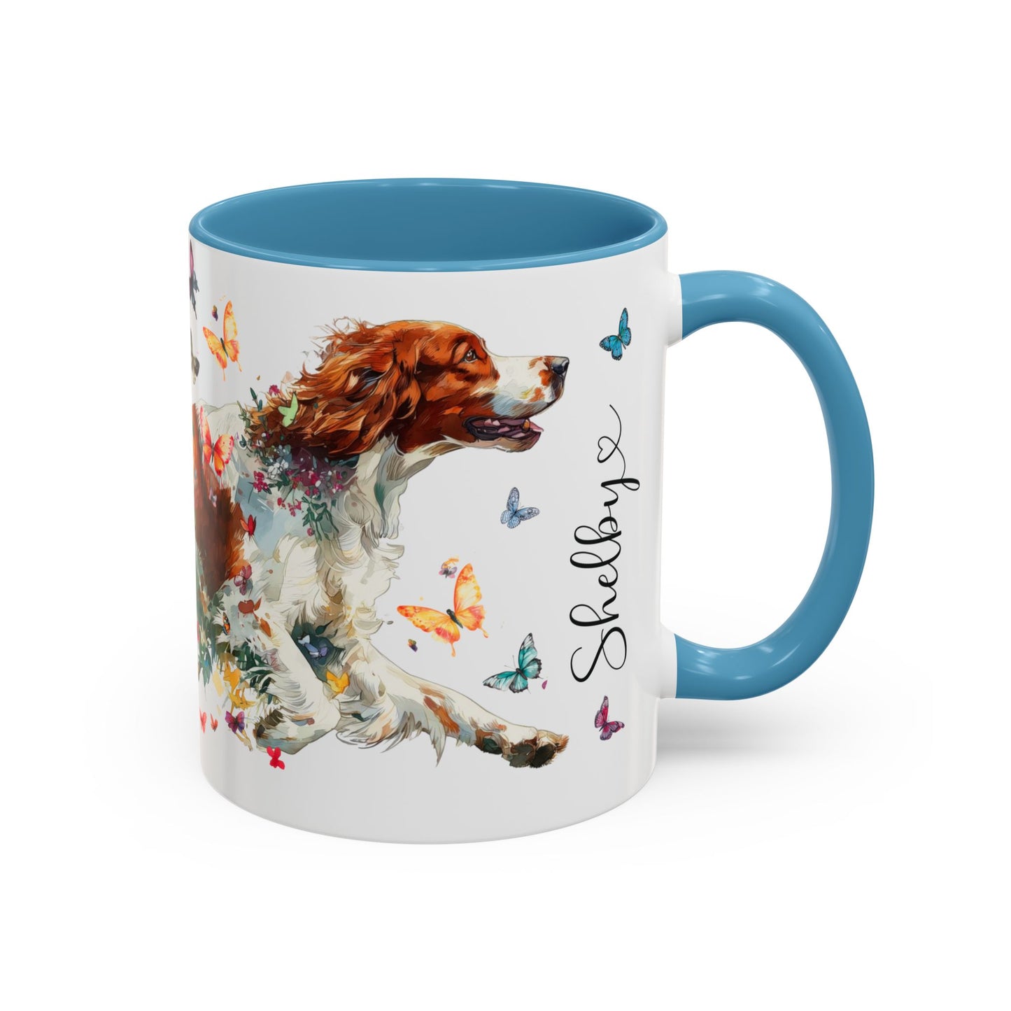 Irish Red & White Setter, Personalized Accent Mugs, 11oz