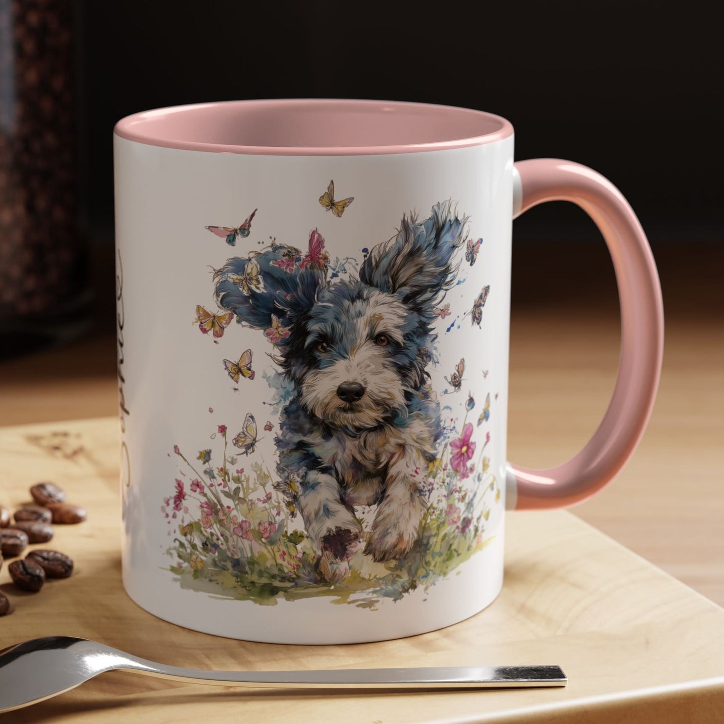 Blue Merle Cockapoo/Doodle Personalized Accent Mugs, 11oz