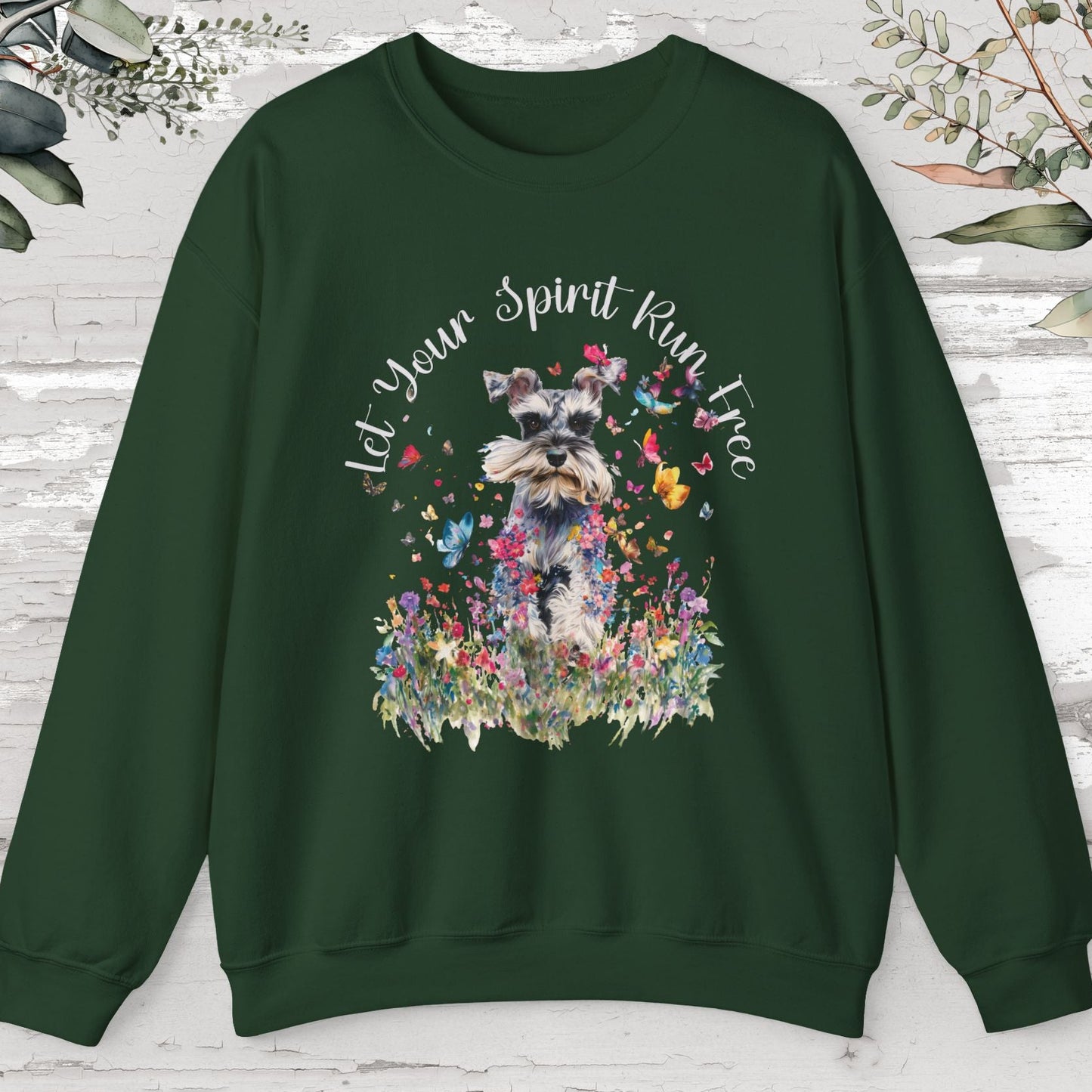 Schnauzer "Let your spirit run free" Personalised Sweatshirt