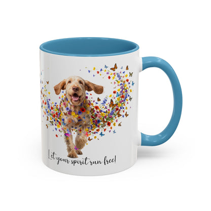 Spinone Italiano #1, Let your spirit run free, personalized colourful Mugs, 11oz