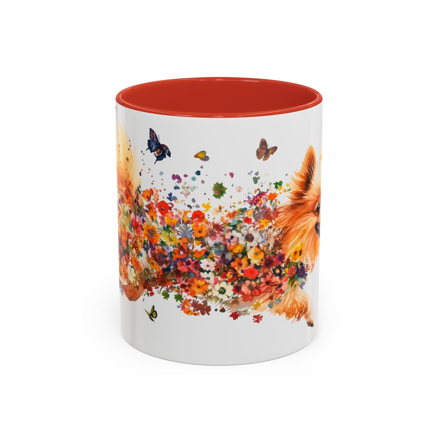 Pomeranian Personalized Colorful Accent Mugs, 11oz