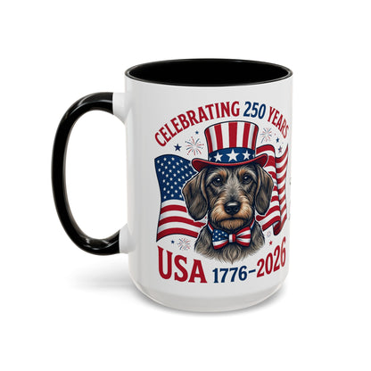 Dachshund #2 - 250th Celebration Personalised  Accent Mugs, 11oz & 15oz