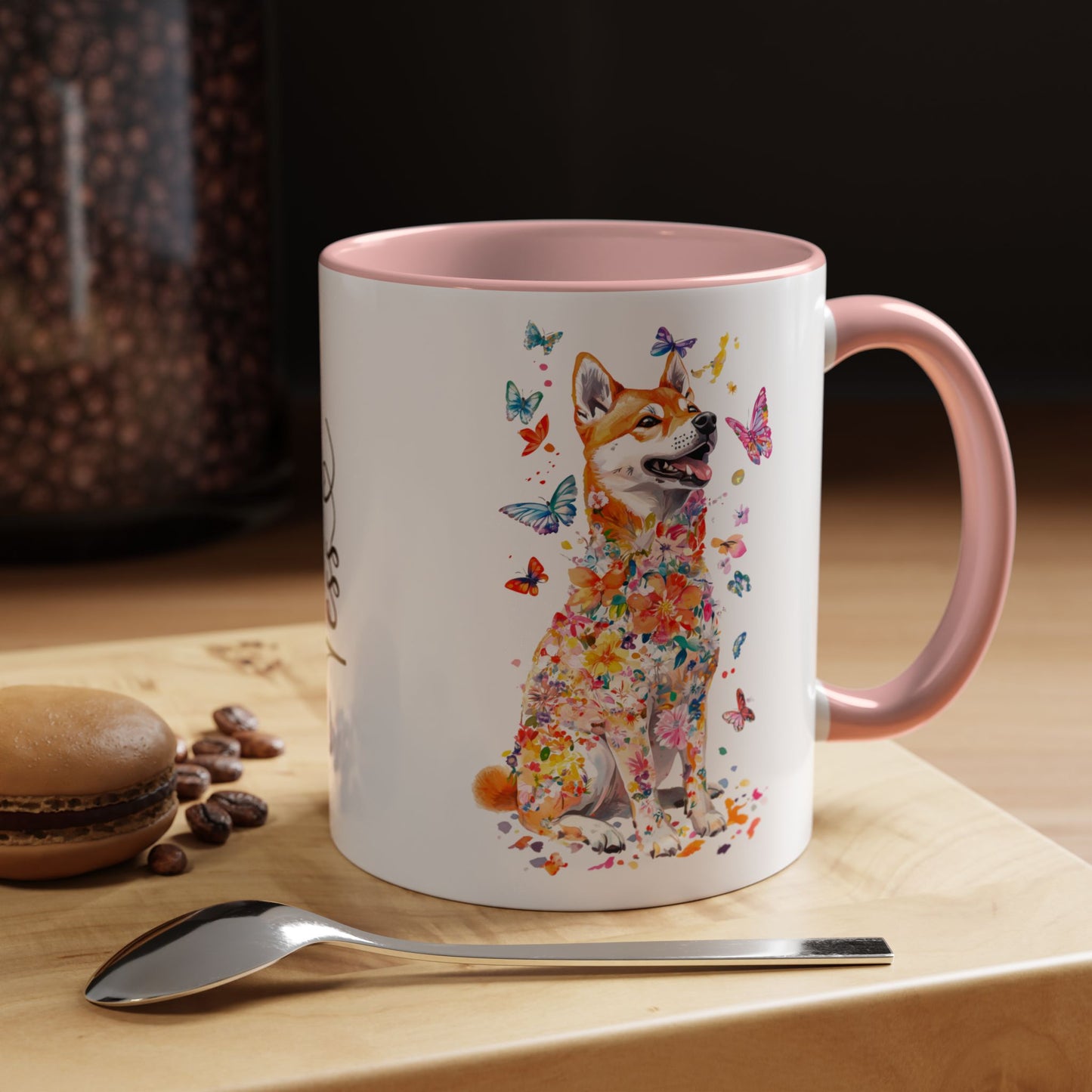 Shiba Inu Personalized Colorful Accent Mugs, 11oz