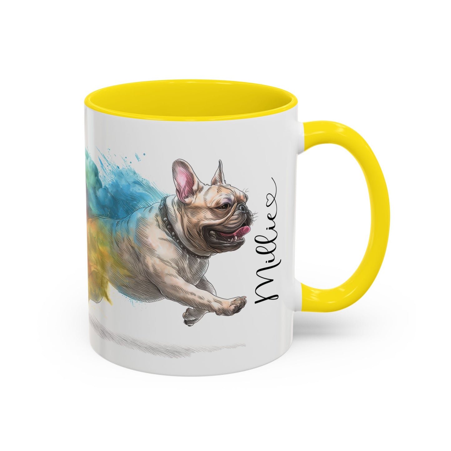 French Bulldog #1 Paint Colourful Personalised Accent Mugs, 11oz