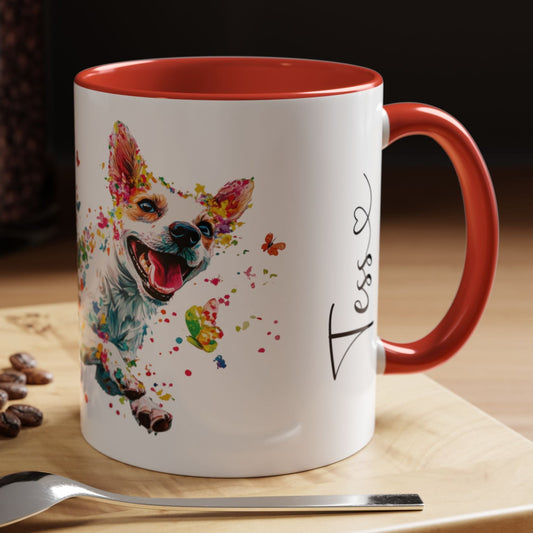 Jack Russell Terrier Personalized Accent Mugs, 11oz