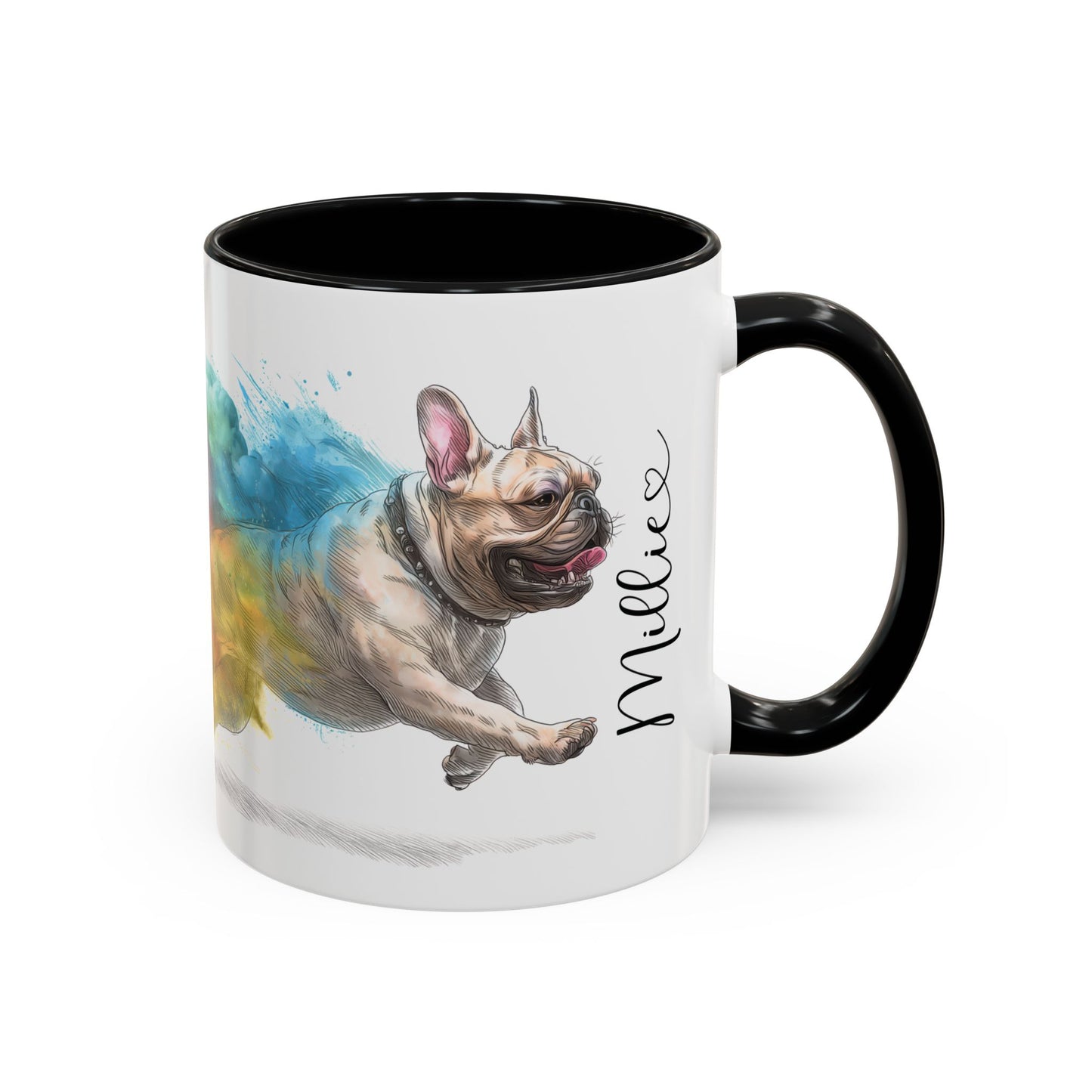 French Bulldog #1 Paint Colourful Personalised Accent Mugs, 11oz