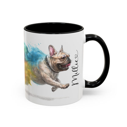French Bulldog #1 Paint Colourful Personalised Accent Mugs, 11oz