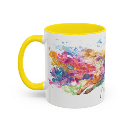Golden Retriever Paint Colourful Personalised Accent Mugs, 11oz