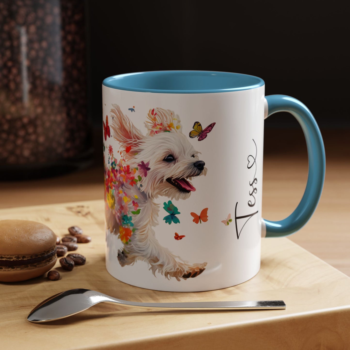 Maltese Personalized Colorful Accent Mugs, 11oz
