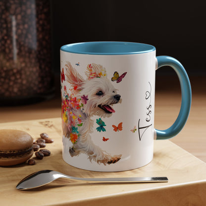 Maltese Personalized Colorful Accent Mugs, 11oz