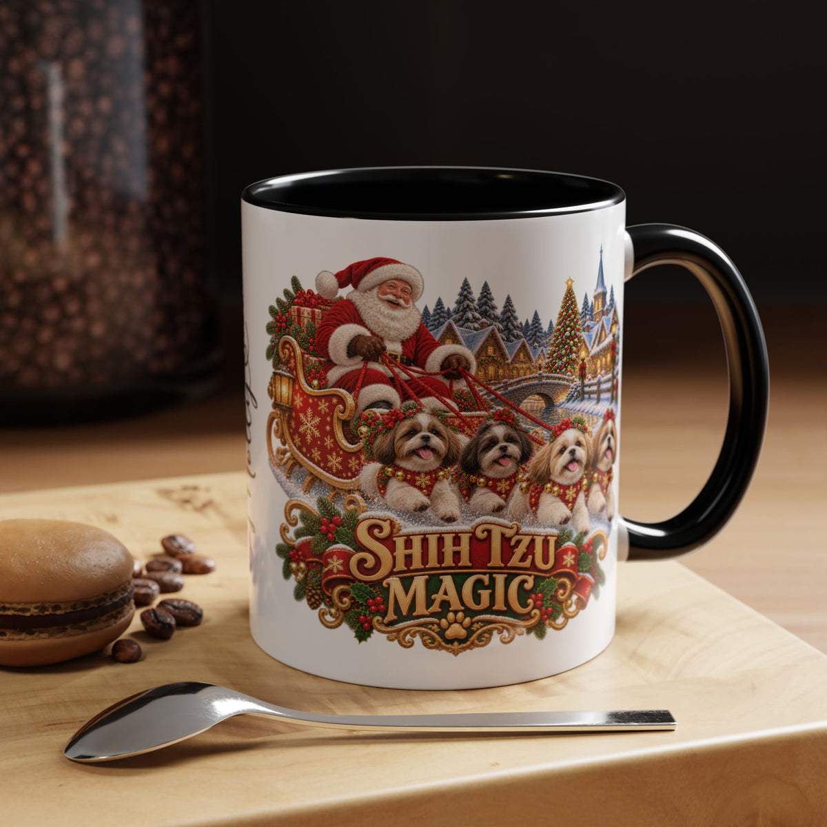 Shih Tzu Magic, personalised accent colour 11oz mug