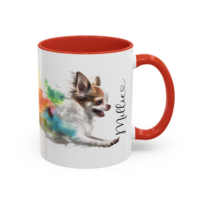 Chihuahua #3 Paint Colourful Personalised Accent Mugs, 11oz