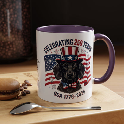 Dachshund #1 - 250th Celebration Personalised  Accent Mugs, 11oz & 15oz