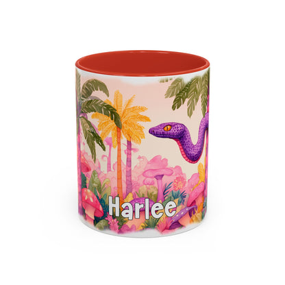 Purple Snake Personalized Accent Mugs, 11oz
