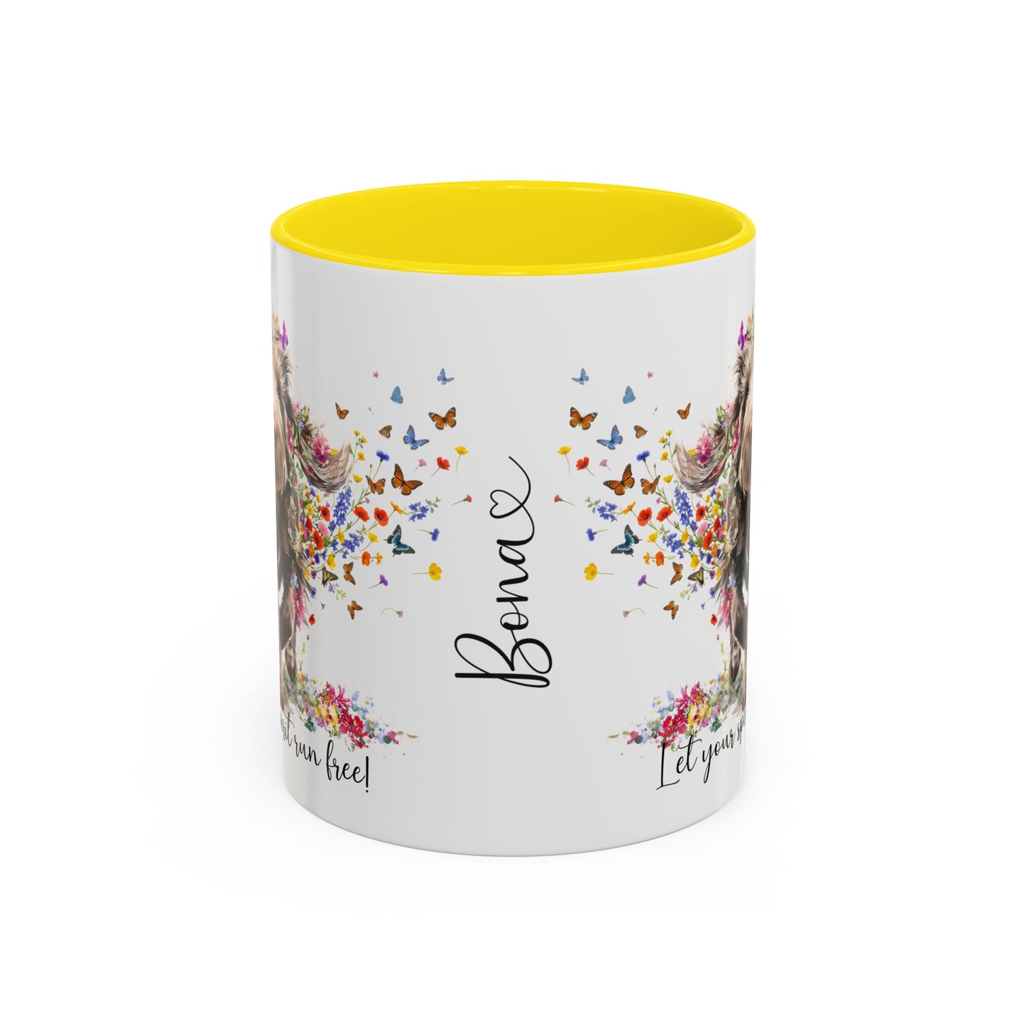 Spinone Italiano #2, Let your spirit run free, personalized colourful Mugs, 11oz