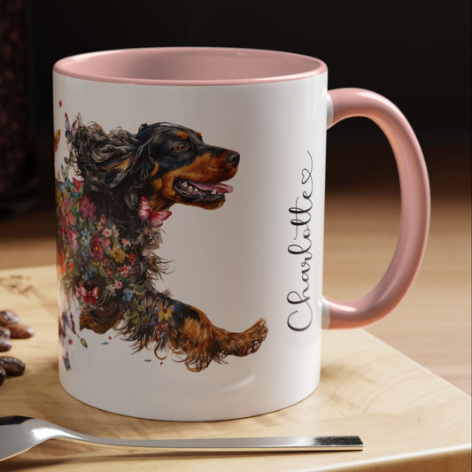 English Cocker Spaniel Personalized Accent Mugs, 11oz