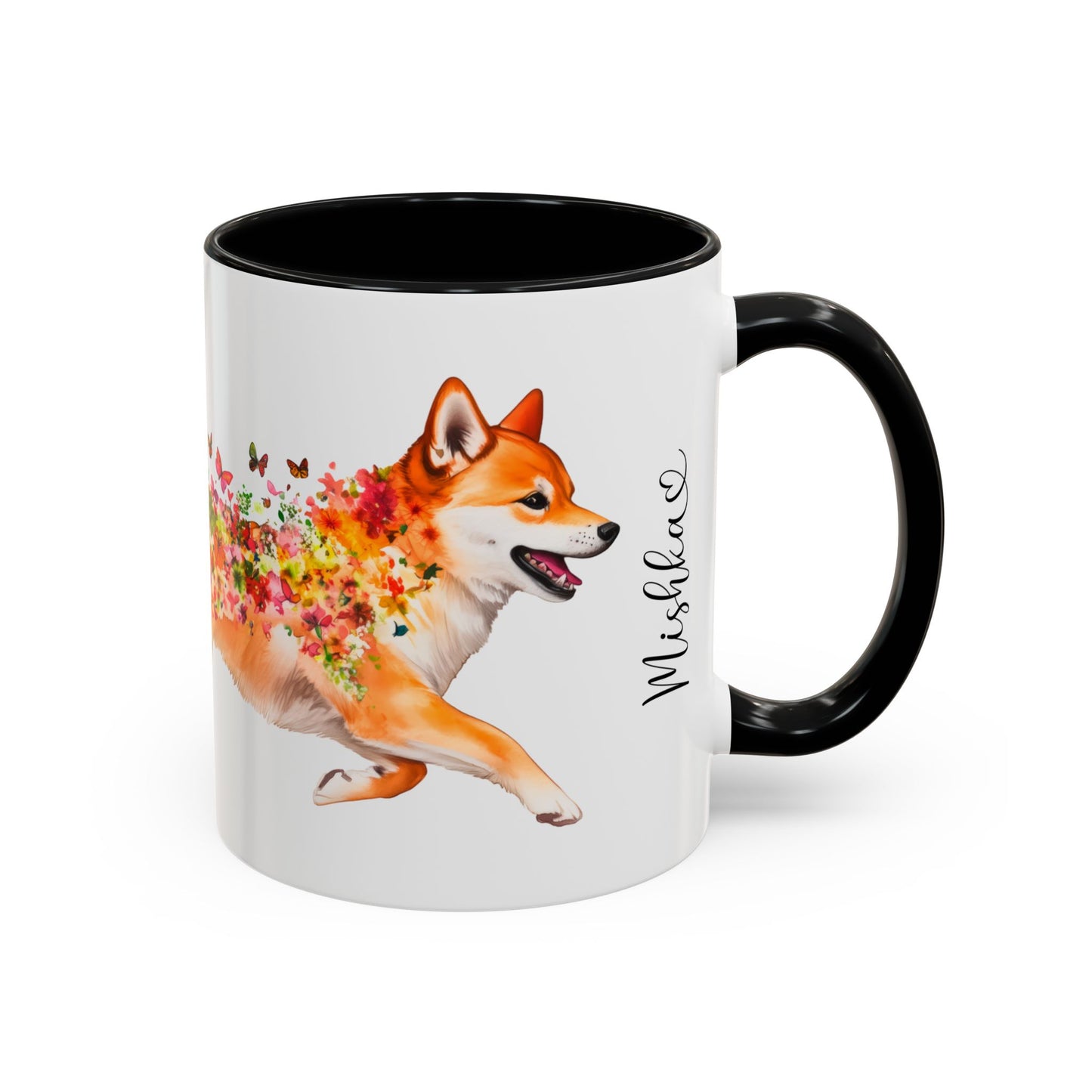 Shiba Inu Personalized Colorful Accent Mugs, 11oz