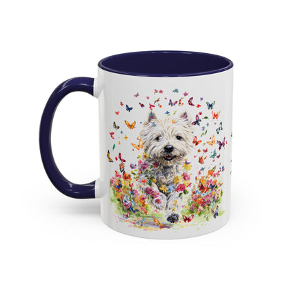West Highland Terrier #2 Butterfly Personalized Accent Mugs, 11oz