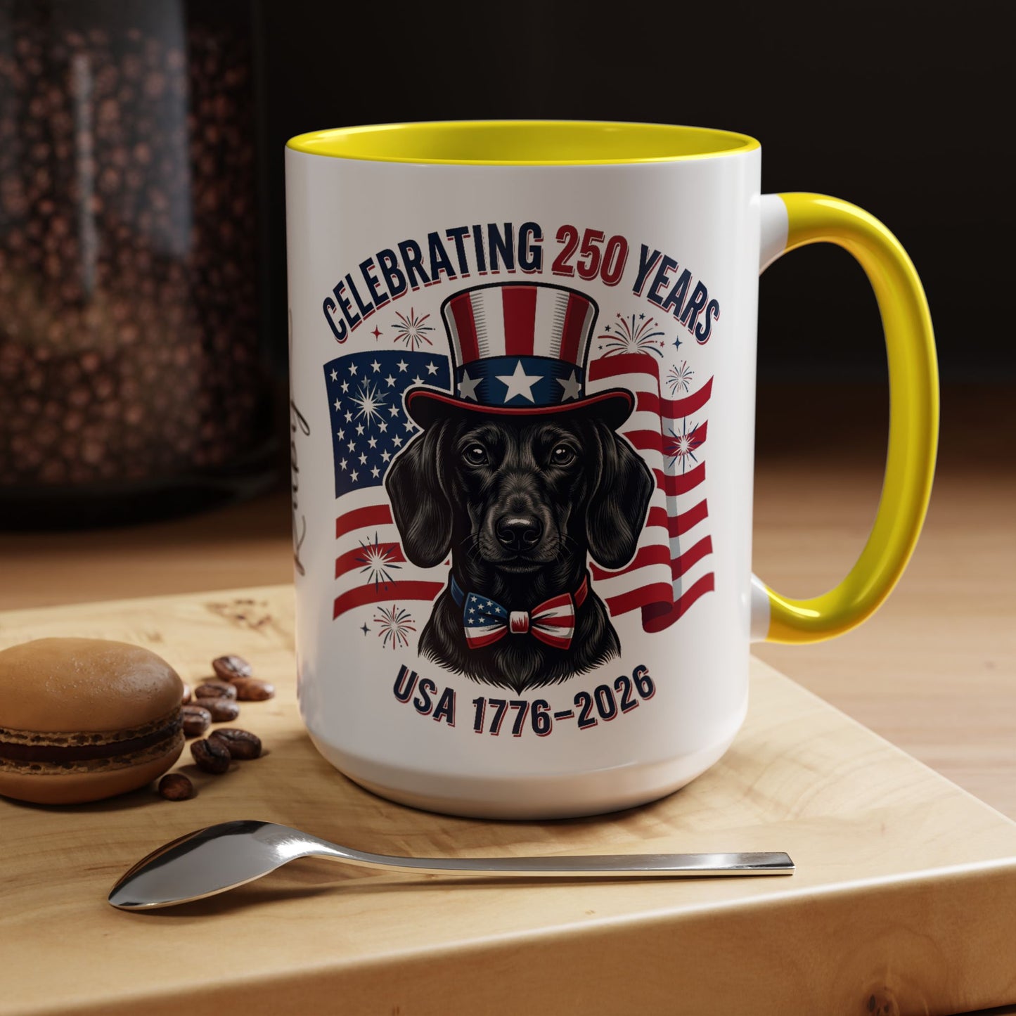 Dachshund #1 - 250th Celebration Personalised  Accent Mugs, 11oz & 15oz