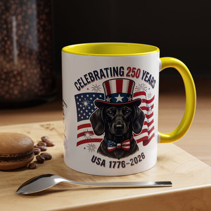 Dachshund #1 - 250th Celebration Personalised  Accent Mugs, 11oz & 15oz
